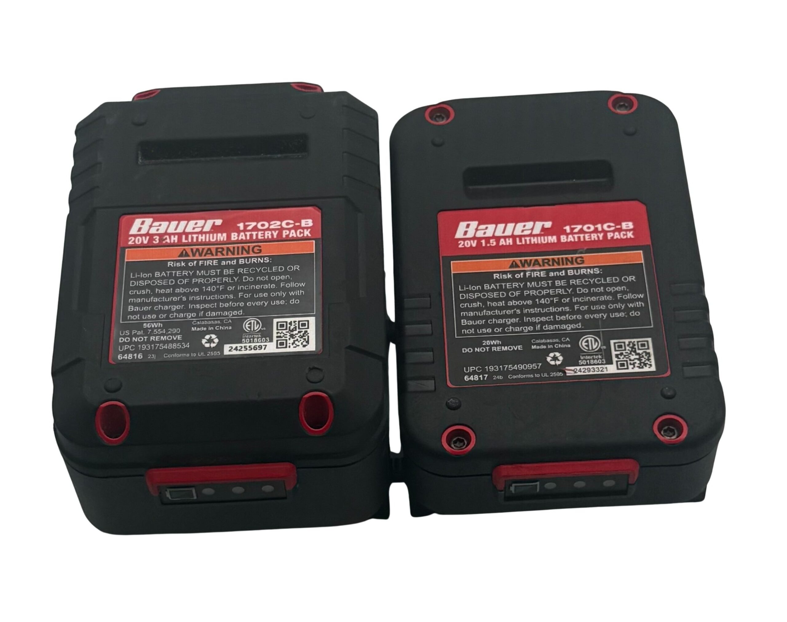 Printomic™ Latching Twin Battery Mounts/Hangers/Holders/Brackets for use with Bauer™ 20V Batteries